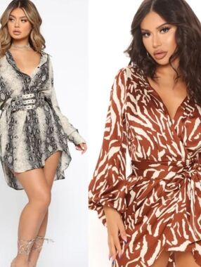 2 Fashion Nova Plus Sized Mini Dresses Size 2x